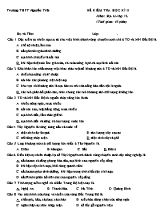Đề kiểm tra học kỳ II môn Địa lý Lớp 12 - Trường THPT Nguyễn Trãi